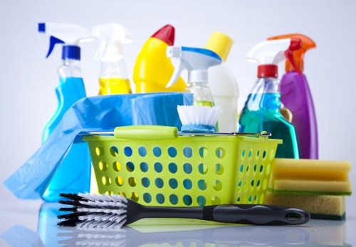 Bayswater cleaner working safely with protective equipment