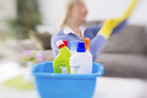 Local cleaner completing a guest turnover service for an Airbnb in Bayswater