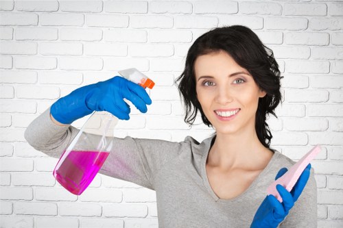 Rug washing and drying setup used by a Bayswater cleaning team