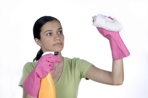Professional cleaners working on a Bayswater bathroom during move-out cleaning